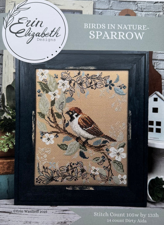 Birds in Nature-Sparrow; Erin Elizabeth Designs