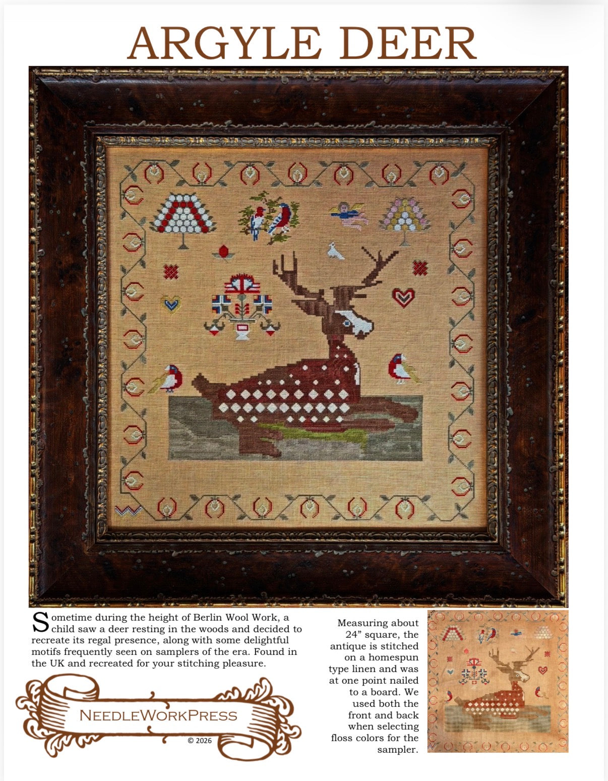 Argyle Deer; NeedleWorkPress