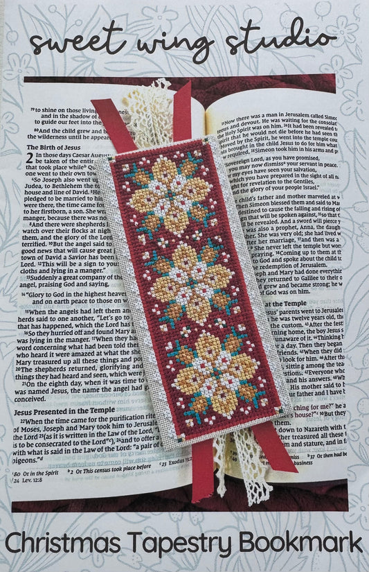 Christmas Tapestry Bookmark; Sweet Wing Studio
