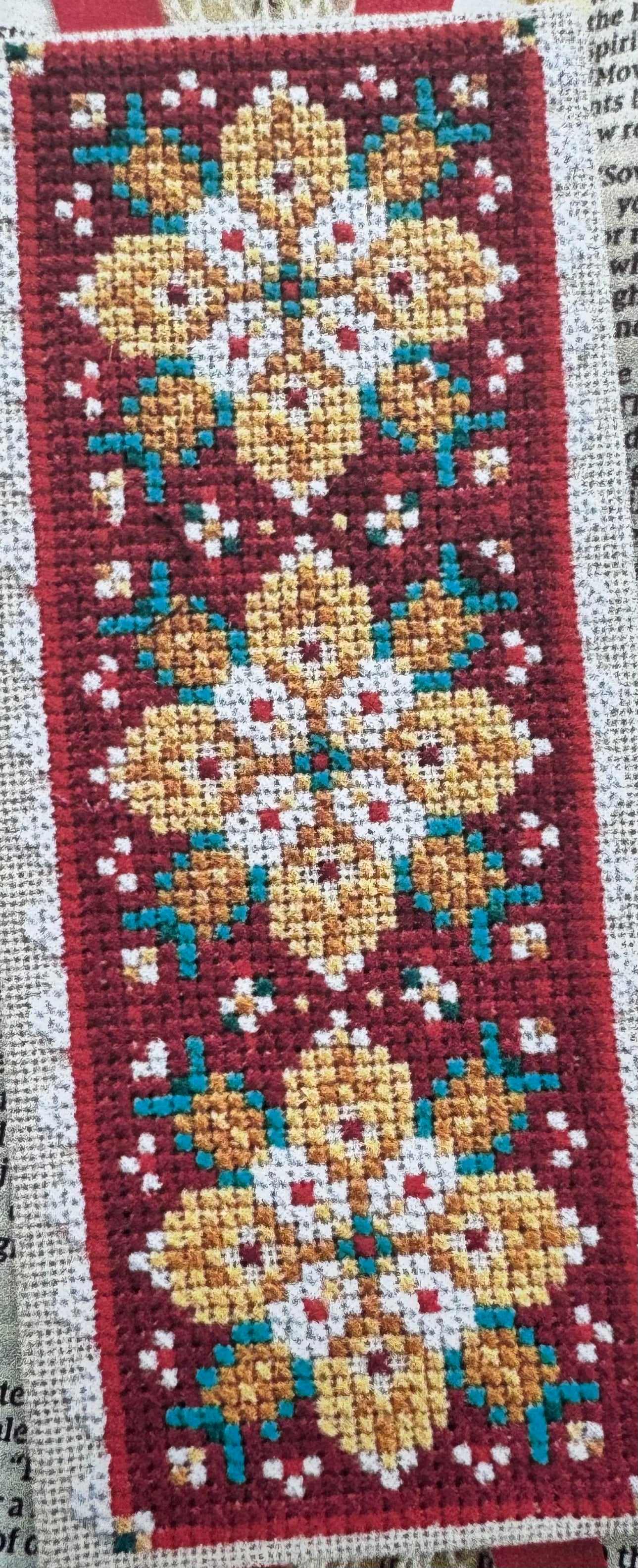 Christmas Tapestry Bookmark; Sweet Wing Studio