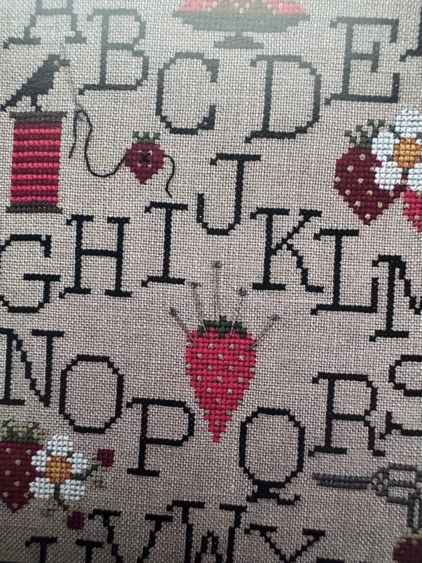 Strawberry Alphabet Sampler; PuntiniPuntini