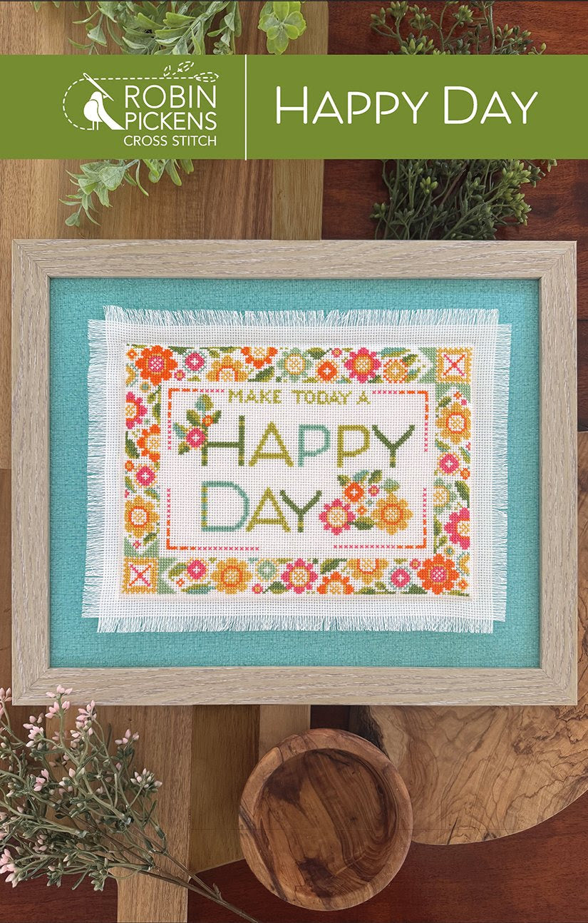 Happy Day; Robin Pickens Cross Stitch