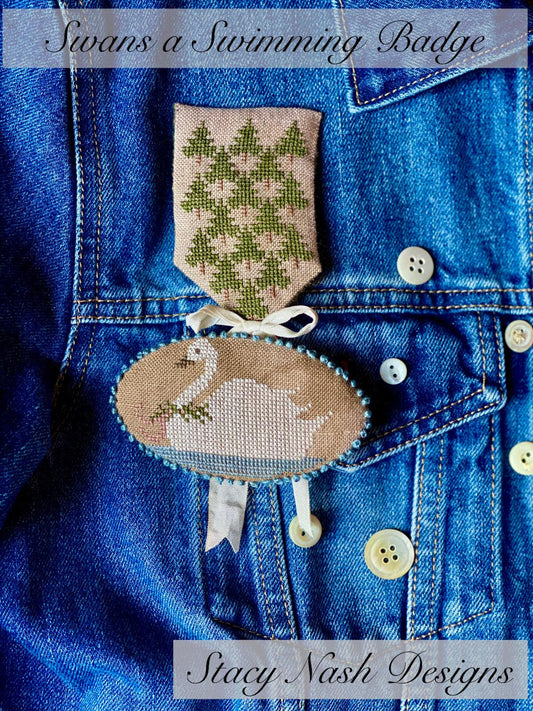 Swans a Swimming Badge; Stacy Nash Designs
