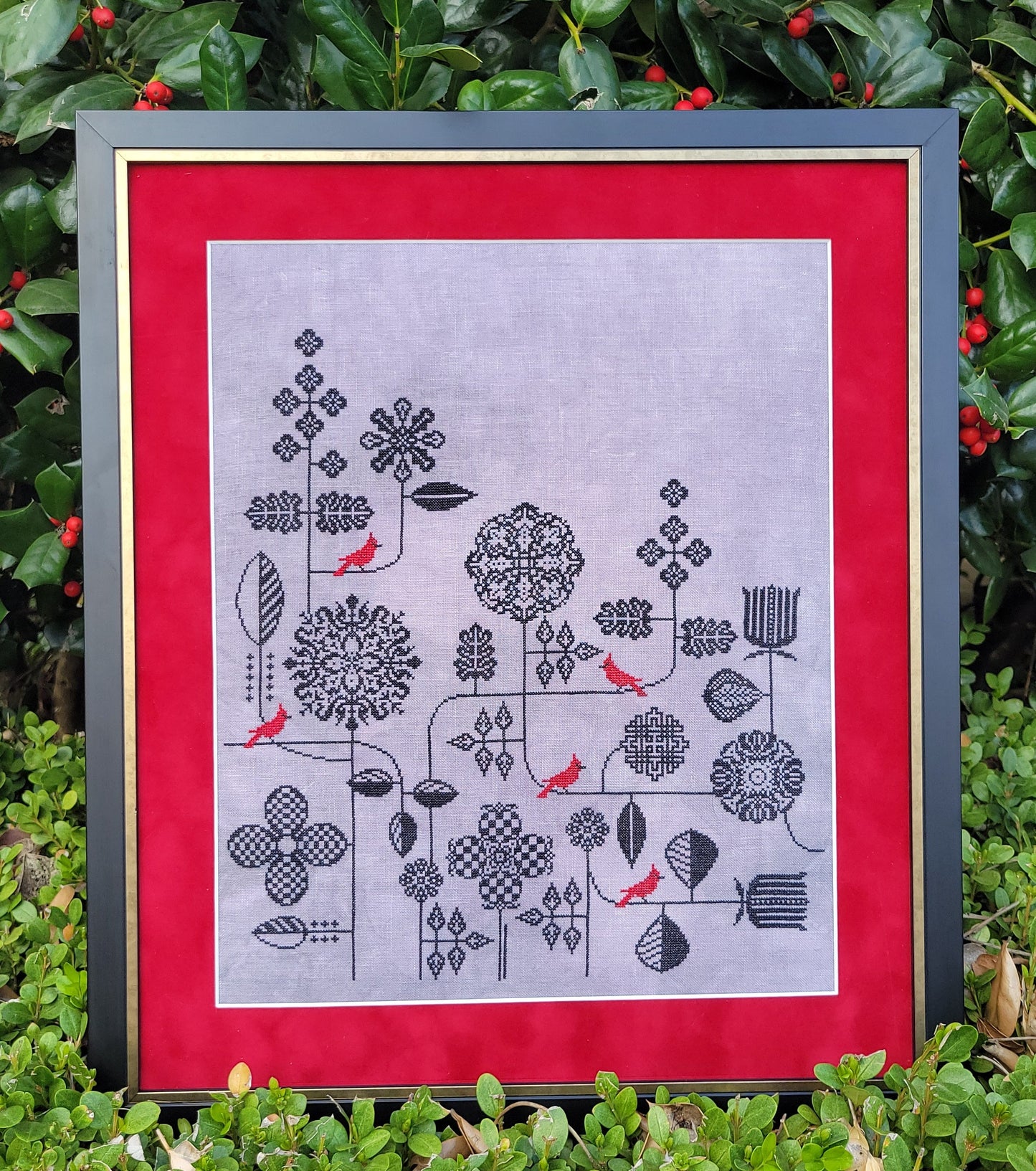 Midnight Garden; WIldflower Stitching