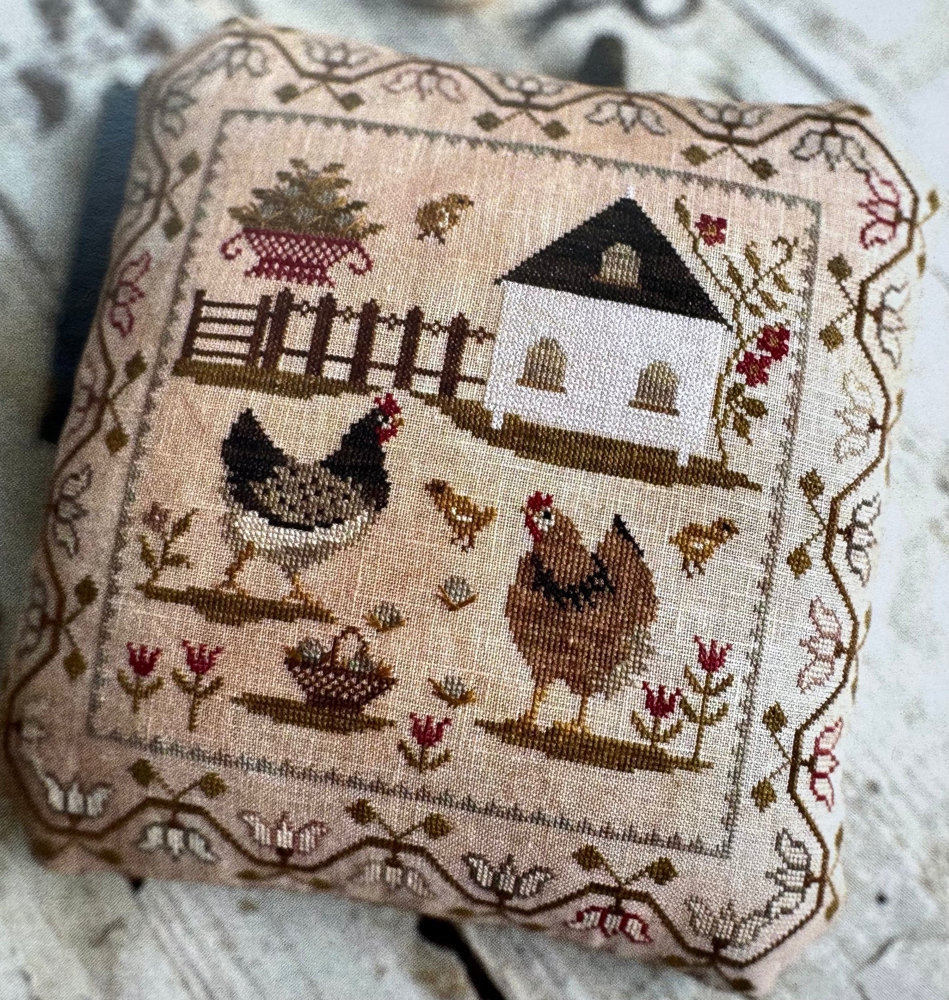 Spring Chicken Pinkeep Pattern Spring Chickens Pinkeep; Stacy Nash Designs – The Cross Stitch Emporium