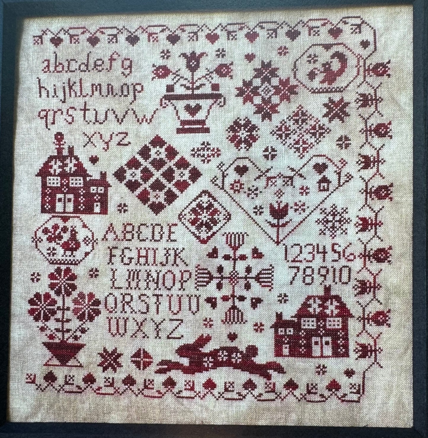 Red Bunny Sampler; Pansy Patch Quilts and Stitchery