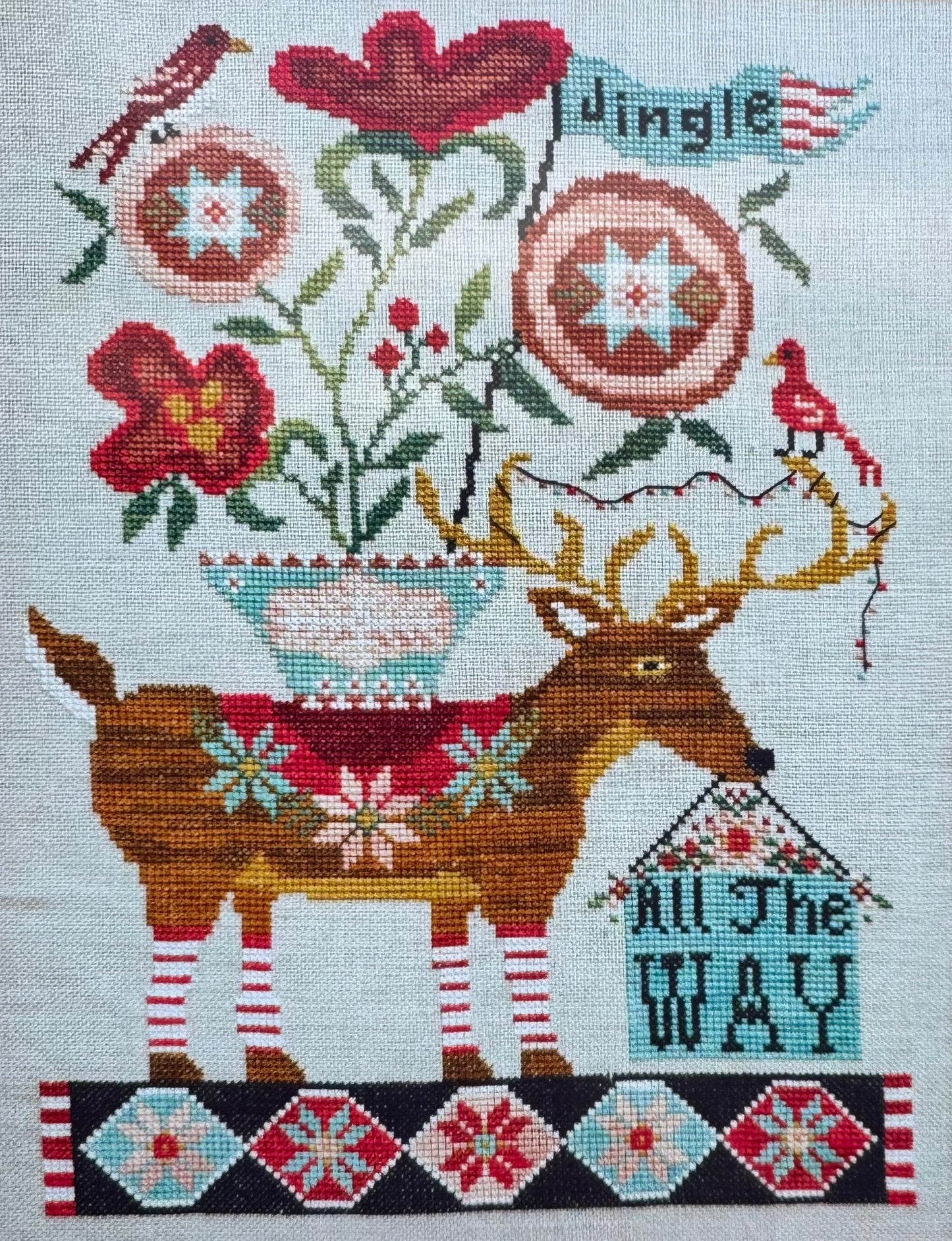 Jingle All the Way; Quaint Rose Needelarts