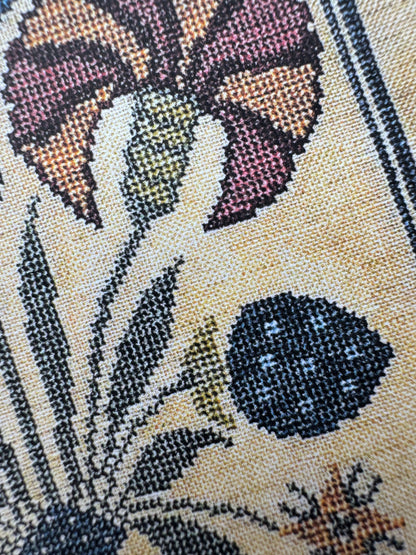 Blue Carnation Fraktur; Three Sheep Studio