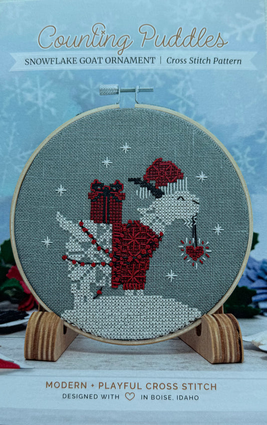 Snowflake Goat Ornament; Counting Puddles