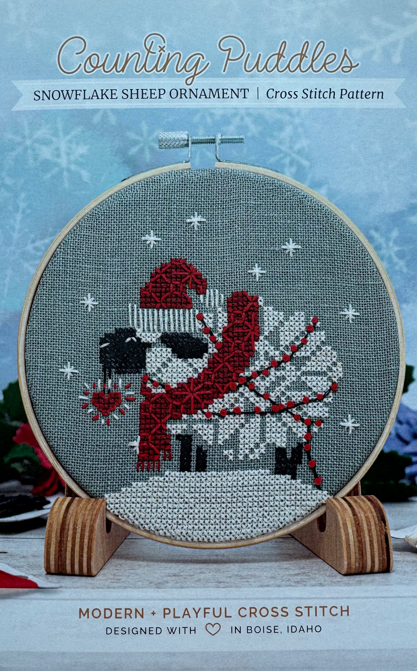 Snowflake Sheep Ornament; Counting Puddles