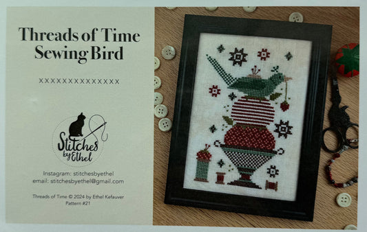 Threads of Time Sewing Bird; Stitches by Ethel