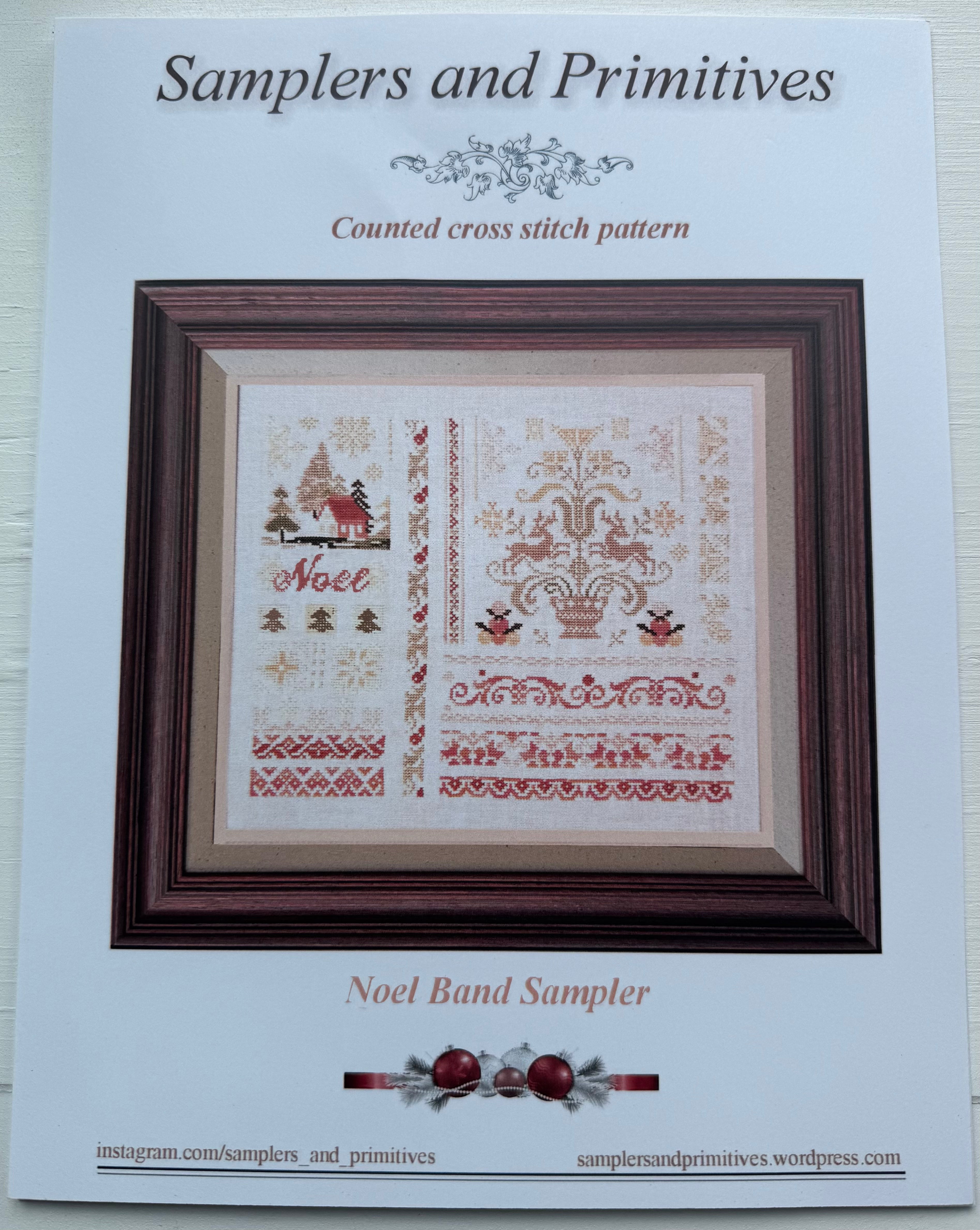 Noel Band Sampler; Samplers and Primitives – The Cross Stitch Emporium