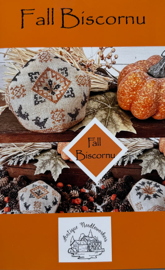 Fall Biscornu; Antique Needleworkers