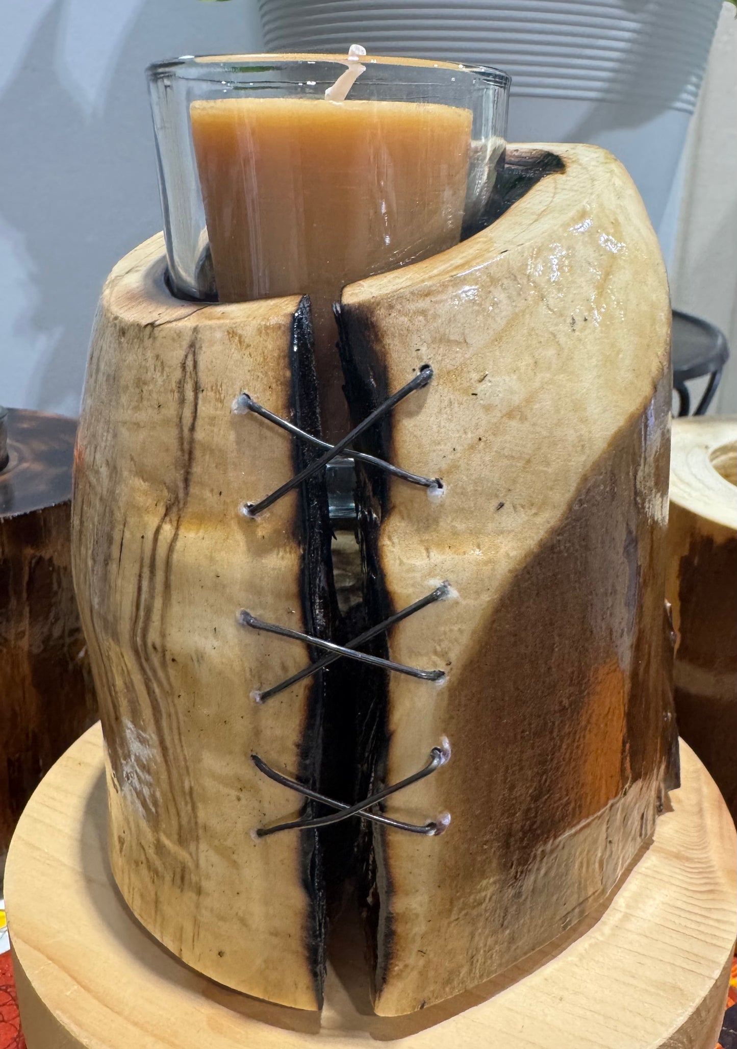 Handcrafted Wood Candle Wire #2