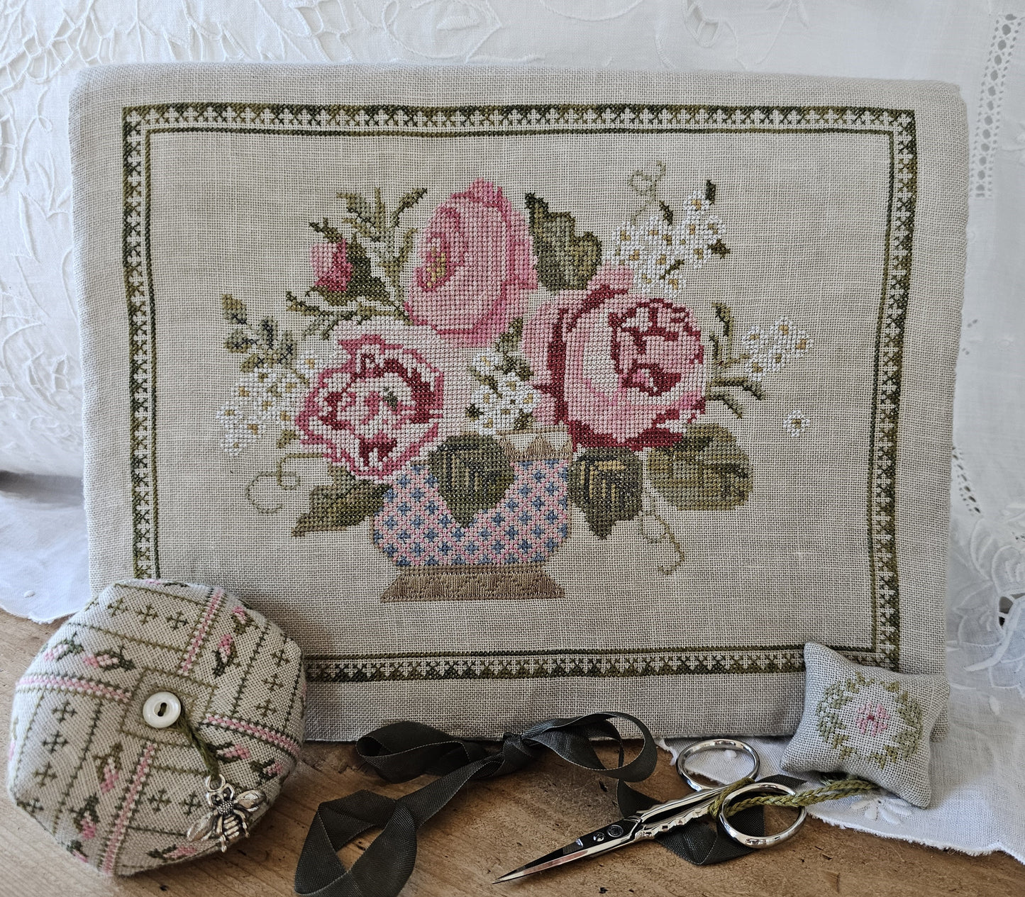 Peony Pocket; Samplers Not Forgotten