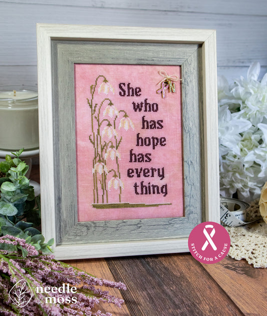 She Hopes; needle and moss