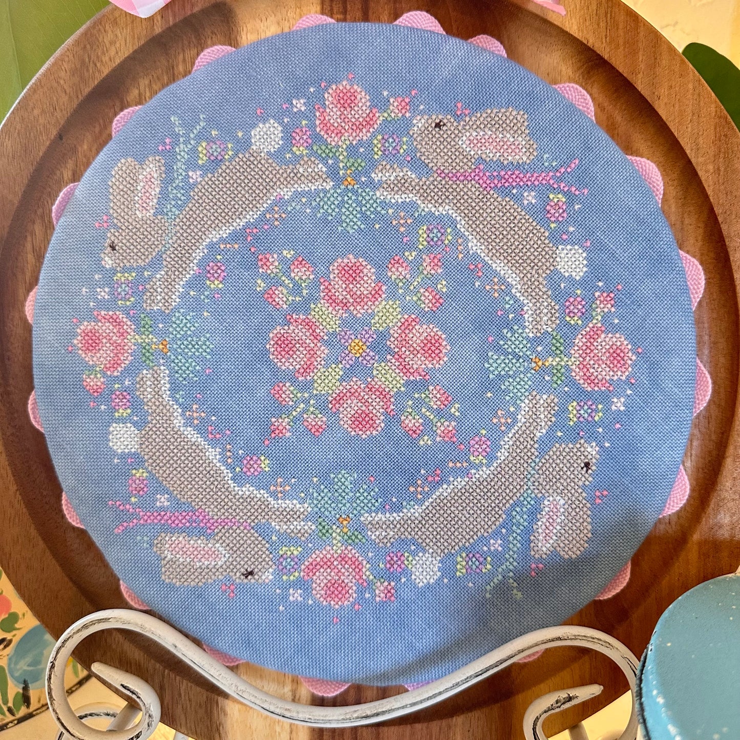 Bunnies Round the Rosy; Luhu Stitches
