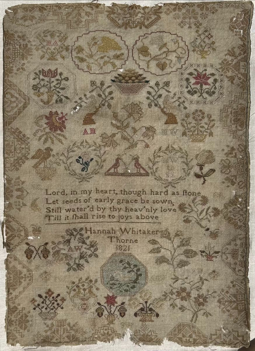 Hannah Whitaker, Thorne 1821; Cross Stitch Antiques
