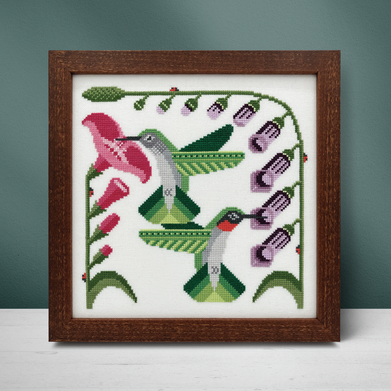 Ruby-Throated Hummingbirds; Boomerang Stitches