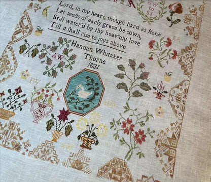 Hannah Whitaker, Thorne 1821; Cross Stitch Antiques